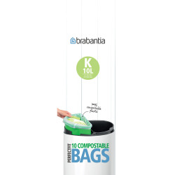 BRABANTIA - GREEN 10L DOĞADA ÇÖZÜNÜR ÇÖP TORBASI 10 LU (KOD K)