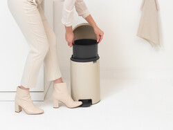  NEWICON SOFT BEIGE PEDALLI ÇÖP KUTUSU 12L - Thumbnail