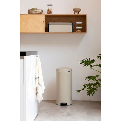  NEWICON SOFT BEIGE PEDALLI ÇÖP KUTUSU 30L