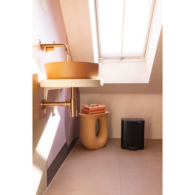 BO MATT BLACK PEDALLI ÇÖP KUTUSU 12L