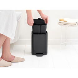 BO MATT BLACK PEDALLI ÇÖP KUTUSU 4L - Thumbnail