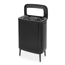 BRABANTIA - BO MATT BLACK PLASTİK KAPAKLI ÇAMAŞIR SEPETİ 2X45L