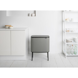 BRABANTIA - BO MINERAL CONCRETE GREY DOKUNMATİK ÇÖP KUTUSU 11+23L (1)