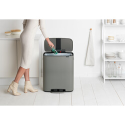BRABANTIA - BO MINERAL CONCRETE GREY PEDALLI ÇÖP KUTUSU 60L (1)