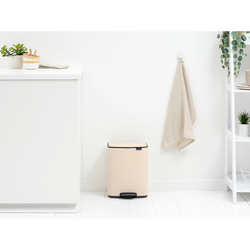 BO SOFT BEIGE PEDALLI ÇÖP KUTUSU 12L - Thumbnail