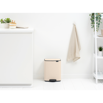 BO SOFT BEIGE PEDALLI ÇÖP KUTUSU 12L