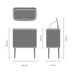 BO SOFT GREY PEDALLI ÇÖP KUTUSU 36L - Thumbnail