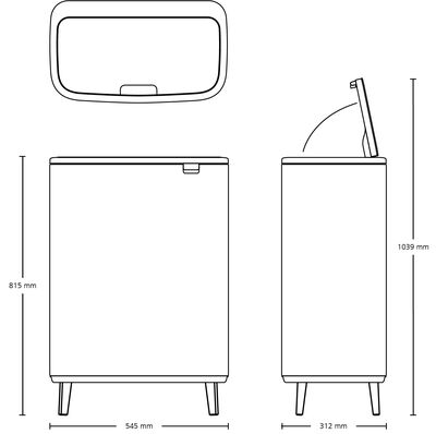 BO WHITE HI DOKUNMATİK ÇÖP KUTUSU 2X30L