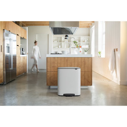 BRABANTIA - BO WHITE PEDALLI ÇÖP KUTUSU 2X30L (1)