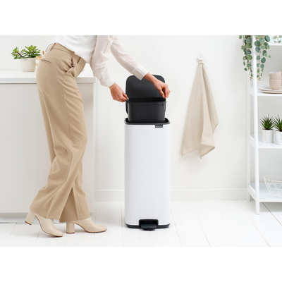 BO WHITE PEDALLI ÇÖP KUTUSU 30L