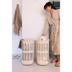 COLLECT-IT SOFT BEIGE PLASTİK ÇAMAŞIR SEPETİ 55L - Thumbnail