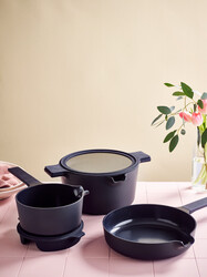 BRABANTIA - COMPACT YAPIŞMAZ SİYAH 5 PARÇA TENCERE SETİ