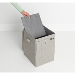 BRABANTIA - GRİ KUMAŞ ÇİFT FONKSİYON KAPAKLI ÇAMAŞIR SEPETİ 35L (1)