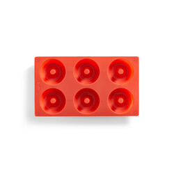 LEKUE KIRMIZI SİLİKON 6LI DOUGHNUT KALIBI - Thumbnail