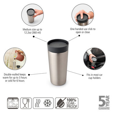 MAKE & TAKE DARK GREY PASLANMAZ ÇELİK TERMOS BARDAK 360ML