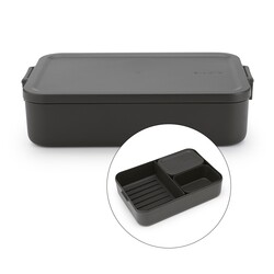 BRABANTIA - MAKE TAKE DARK GREY PLASTİK BÜYÜK BOY BÖLMELİ YEMEK TAŞIMA KABI 2L