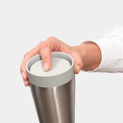 BRABANTIA - MAKE & TAKE LIGHT GREY PASLANMAZ ÇELİK TERMOS BARDAK 200ML (1)