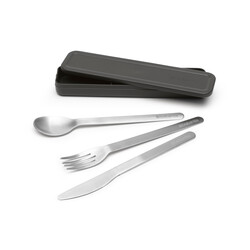 BRABANTIA - MAKE&TAKE DARK GREY 3LÜ TAŞINABİLİR ÇATAL KAŞIK BIÇAK SETİ (1)