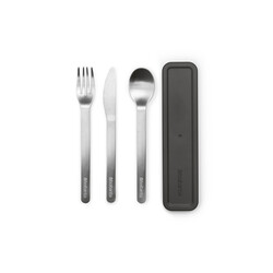 BRABANTIA - MAKE&TAKE DARK GREY 3LÜ TAŞINABİLİR ÇATAL KAŞIK BIÇAK SETİ