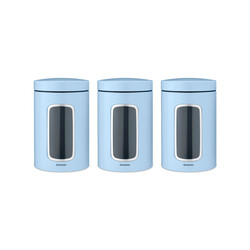 BRABANTIA - MAVİ 3LÜ PENCERELİ KAVANOZ SETİ 1.4LT