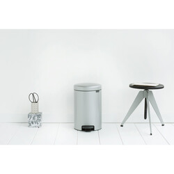 BRABANTIA - NEWICON METALLIC GREY PEDALLI ÇÖP KUTUSU 12L (1)