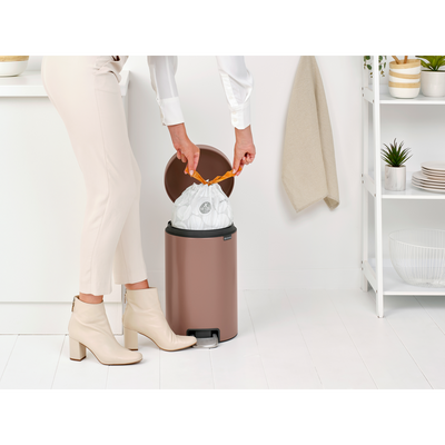 NEWICON SATIN TAUPE PEDALLI ÇÖP KUTUSU 12L
