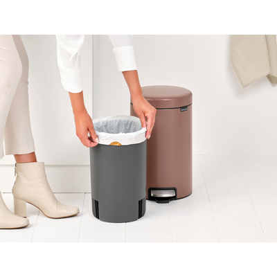 NEWICON SATIN TAUPE PEDALLI ÇÖP KUTUSU 12L