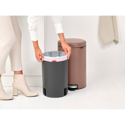 NEWICON SATIN TAUPE PEDALLI ÇÖP KUTUSU 20L - Thumbnail