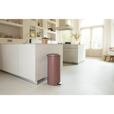 NEWICON SATIN TAUPE PEDALLI ÇÖP KUTUSU 30L