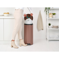 NEWICON SATIN TAUPE PEDALLI ÇÖP KUTUSU 30L - Thumbnail