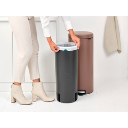 NEWICON SATIN TAUPE PEDALLI ÇÖP KUTUSU 30L - Thumbnail