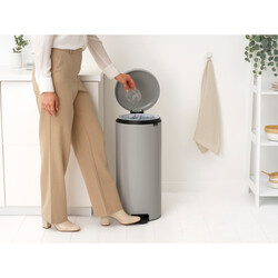 NEWICON SOFT GREY PEDALLI ÇÖP KUTUSU 30L - Thumbnail