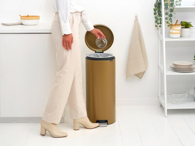  NEWICON WARM BRASS PEDALLI ÇÖP KUTUSU 30L