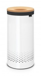 BRABANTIA - WHITE PASLANMAZ ÇELİK ÇAMAŞIR SEPETİ 35L (1)
