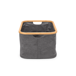 PEPPER BLACK KATLANABİLİR DİKDÖRTGEN KUMAŞ ÇAMAŞIR SEPETİ 40L - Thumbnail