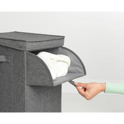 BRABANTIA - SİYAH KUMAŞ ÇİFT FONKSİYON KAPAKLI ÇAMAŞIR SEPETİ 35L (1)