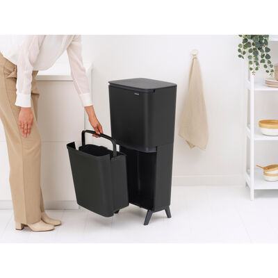 SORT UP RECYCLE HI DARK GREY İKİ BÖLMELİ ÇÖP KUTUSU 20+25L