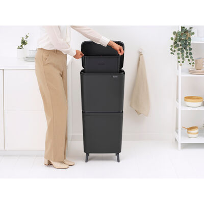 SORT UP RECYCLE HI DARK GREY İKİ BÖLMELİ ÇÖP KUTUSU 20+25L