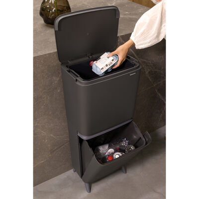 SORT UP RECYCLE HI DARK GREY İKİ BÖLMELİ ÇÖP KUTUSU 20+25L