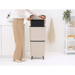 SORT UP RECYCLE HI SOFT BEIGE İKİ BÖLMELİ ÇÖP KUTUSU 20+25L - Thumbnail