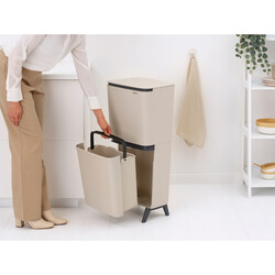 SORT UP RECYCLE HI SOFT BEIGE İKİ BÖLMELİ ÇÖP KUTUSU 20+25L - Thumbnail
