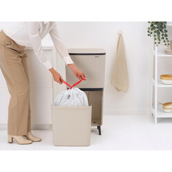SORT UP RECYCLE HI SOFT BEIGE İKİ BÖLMELİ ÇÖP KUTUSU 20+25L - Thumbnail