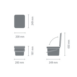 SORT&GO LIGHT GREY ÇÖP KOVASI 6L - Thumbnail