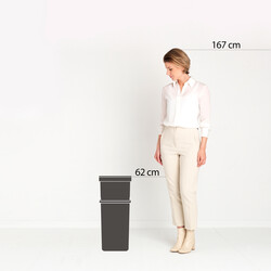 SORT&GO RECYCLE LIGHT GREY ÇÖP KOVASI 40L - Thumbnail